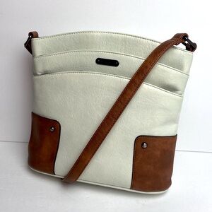 Cluci Crossbody Handbag Triple Pockets  PU Leather Shoulder Bags Purse